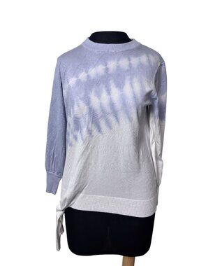 Simply Vera Vera Wang Tie-Front Pullover Sweater Small Lavender & White Tie-Dye